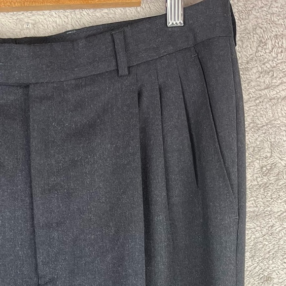 VITO RUFOLO Italian Wool Charcoal Dress Psnts Size 36 Cuffed Hem - Picture 14 of 15